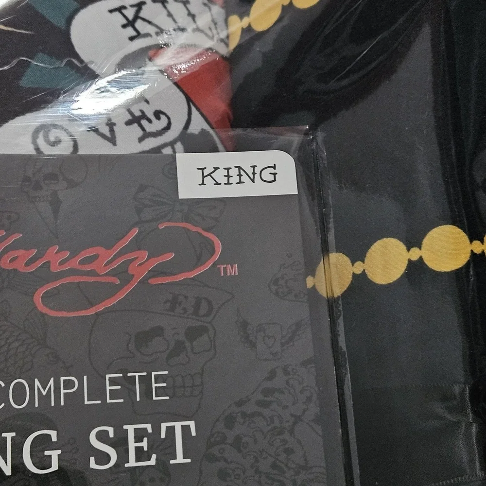 Ed Hardy King 8pc Comforter Set Y2K Multicolored Patchwork Design NWT